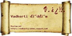 Vadkerti Ádám névjegykártya
