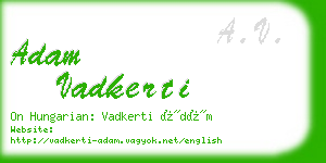 adam vadkerti business card